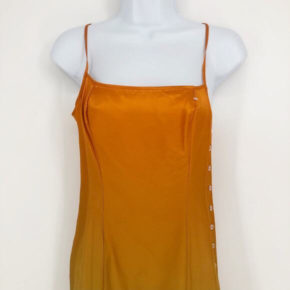 SAMSOE SAMSOE Women's Annah Midi Slip Dress XS Orange Green Ombre Dip Dyed - Picture 6 of 16